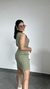 Vestido Canelado Ribana Curto Regata Decote Quadrado Lívia Verde Oliva - Menta Pimenta Rosa - Loja de roupas femininas - estilo - Moda básica - atemporal - estilosa