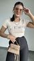 T-shirt Tee Camiseta Viscolycra Vogue Metalizada Nude - comprar online