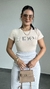 T-shirt Tee Camiseta Viscolycra Vogue Metalizada Nude - loja online