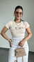 T-shirt Tee Camiseta Viscolycra Vogue Metalizada Nude na internet