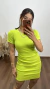 Vestido Ribana Canelado Classic Curto Verde Lima - comprar online