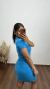 Vestido Ribana Canelado Classic Curto Azul Céu na internet