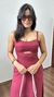 Vestido Midi Alça Zíper Bolsos Vazado Viscose Leona Marsala - comprar online