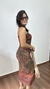 Vestido Longuete Tule Com Lycra Alça Fina Estampa Floral Samantha Marrom/Verde Militar - Menta Pimenta Rosa - Loja de roupas femininas - estilo - Moda básica - atemporal - estilosa