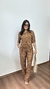 Conjunto Plissado Cropped Calça Pantalona Zaira Marrom na internet