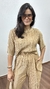 Conjunto Plissado Cropped Calça Pantalona Zaira Gold Dourado - loja online