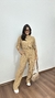 Conjunto Plissado Cropped Calça Pantalona Zaira Gold Dourado - comprar online