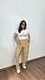Conjunto Plissado Cropped Calça Pantalona Zaira Gold Dourado - comprar online