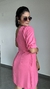 Vestido Curto Manga Nula Com Elastico Viscose Serena Rosa