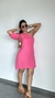 Vestido Curto Manga Nula Com Elastico Viscose Serena Rosa - comprar online