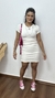 Vestido Ribana Canelado Classic Curto Off White
