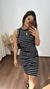 Imagem do Vestido Canelado Ribana Midi Regata Fernanda Gola Preta Listrado Preto