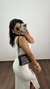 Vestido Canelado Ribana Longuete Longo Regata Fenda Bruna Off White - loja online