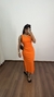 Vestido Canelado Ribana Longuete Longo Regata Fenda Bruna Laranja - comprar online