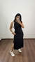 Vestido Canelado Ribana Longuete Longo Regata Fenda Bruna Preto - Menta Pimenta Rosa - Loja de roupas femininas - estilo - Moda básica - atemporal - estilosa