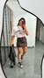 Saia Corino Botão Zíper Louise Preto