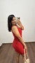 Vestido Canelado Ribana Curto Regata Decote Quadrado Lívia Vermelho na internet
