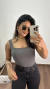 Body Poliamida Regata Decote Quadrado Dubai Cinza Chumbo - comprar online