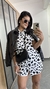 Camisa Viscose Alongada Over Yasmin Estampada Vaca Vaquinha Branco - comprar online