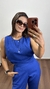 Conjunto Calça Regata Linho Luíza Azul Royal - Menta Pimenta Rosa - Loja de roupas femininas - estilo - Moda básica - atemporal - estilosa