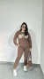 Calça Moletom Jogger Cintura Alta New York Marrom - comprar online