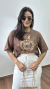 T-shirt Tee Camiseta Cropped Algodão High School Tigre Marrom - Menta Pimenta Rosa - Loja de roupas femininas - estilo - Moda básica - atemporal - estilosa