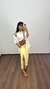 Blusa Canelada Ribana Cropped Regata Bicolor Amarelo/Off White na internet