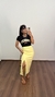 Saia Canelada Ribana Midi Longa Longuete Fenda Isadora Amarela - Menta Pimenta Rosa - Loja de roupas femininas - estilo - Moda básica - atemporal - estilosa