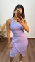 Vestido Canelado Ribana Midi Fenda Cruzada Regata Sabrina Lavanda - comprar online