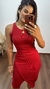 Vestido Canelado Ribana Midi Fenda Cruzada Regata Sabrina Vermelho - comprar online