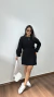 Conjunto Tricô Mousse Blusa Manga Longa Saia Raquel Preto