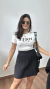 Imagem do Conjunto Tricô Mousse Blusa Manga Longa Saia Raquel Preto