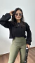 Conjunto Tricô Mousse Blusa Manga Longa Saia Raquel Preto - Menta Pimenta Rosa - Loja de roupas femininas - estilo - Moda básica - atemporal - estilosa