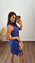 Vestido Canelado Ribana Midi Regata Gola Alta Cecília Azul Royal na internet