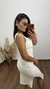 Vestido Canelado Ribana Midi Gola V Regata Melina Off White na internet