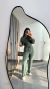 Conjunto Moletinho Blusa Cropped Zíper Manga Longa Calça Pantalona Sueli Verde Militar na internet