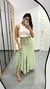 Blusa Canelada Ribana Cropped Regata Bicolor Verde Menta/ Off White - comprar online