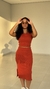 Conjunto Canelado Ribana Saia Midi Blusa Regata Cropped Heloísa Terracota - comprar online