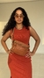 Conjunto Canelado Ribana Saia Midi Blusa Regata Cropped Heloísa Terracota - comprar online