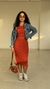 Imagem do Conjunto Canelado Ribana Saia Midi Blusa Regata Cropped Heloísa Terracota