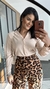 Camisa Manga Longa Crepe Alongada Valentina Nude na internet