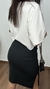 Saia Midi Fenda Canelada Forrada Premium Jessica Preta - Menta Pimenta Rosa - Loja de roupas femininas - estilo - Moda básica - atemporal - estilosa