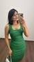 Vestido Canelado Ribana Midi Tubinho Decote Quadrado Carol Verde Bandeira - comprar online