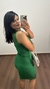 Vestido Canelado Ribana Midi Tubinho Decote Quadrado Carol Verde Bandeira na internet