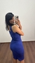 Vestido Canelado Ribana Midi Tubinho Decote Quadrado Carol Azul Royal - Menta Pimenta Rosa - Loja de roupas femininas - estilo - Moda básica - atemporal - estilosa