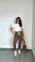 Calça Moletom Jogger Cintura Alta New York Marrom - Menta Pimenta Rosa - Loja de roupas femininas - estilo - Moda básica - atemporal - estilosa