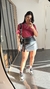 Imagem do Saia Shorts Zíper Cintura Alta Basic Corino Amália Preto