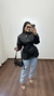 Jaqueta Parka Nylon Forrada Bolsos Faixa Roberta Preta - Menta Pimenta Rosa - Loja de roupas femininas - estilo - Moda básica - atemporal - estilosa
