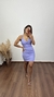 Vestido Canelado Ribana Alça Bojo Decote Nó Isabela Lavanda