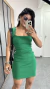 Vestido Canelado Ribana Curto Regata Decote Quadrado Lívia Verde Bandeira na internet